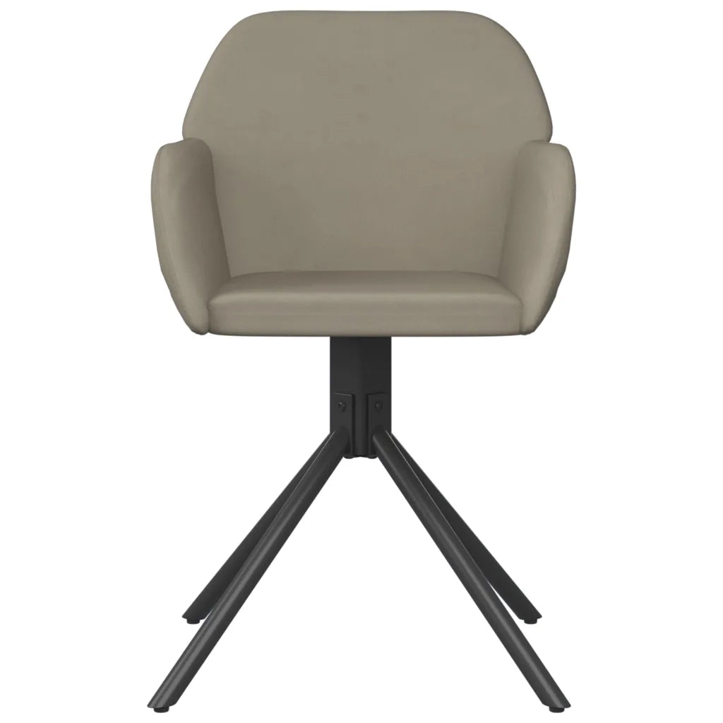 Sedie da Pranzo Girevoli 2 pz Grigio Chiaro in Velluto cod mxl 28199