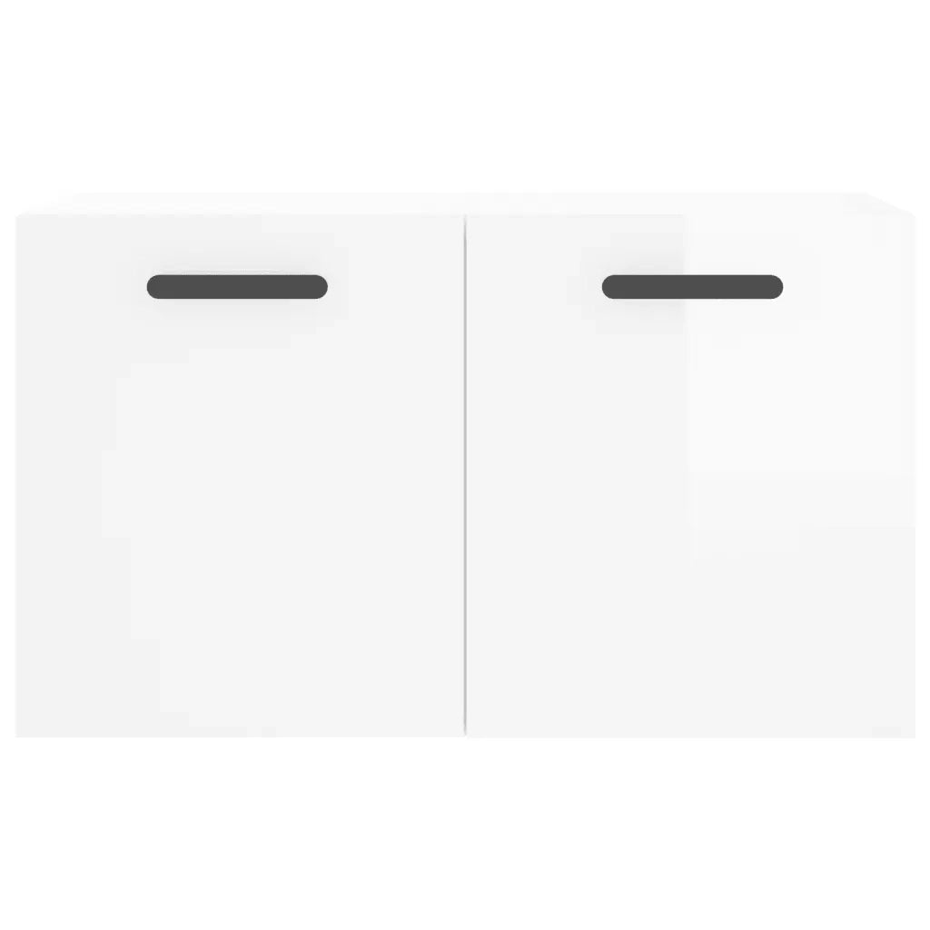 Armadietto a Muro | Mobile a Parete Bianco Lucido 60x36,5x35 cm Legno Multistrato