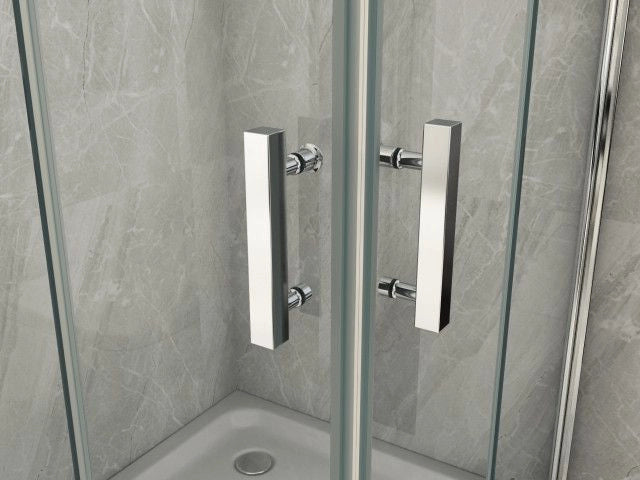 Box doccia in Cristallo 8 mm frameless due lati con due porte a libro soffietto Easyclean - Misura: 60 x 80 x 195h cm 