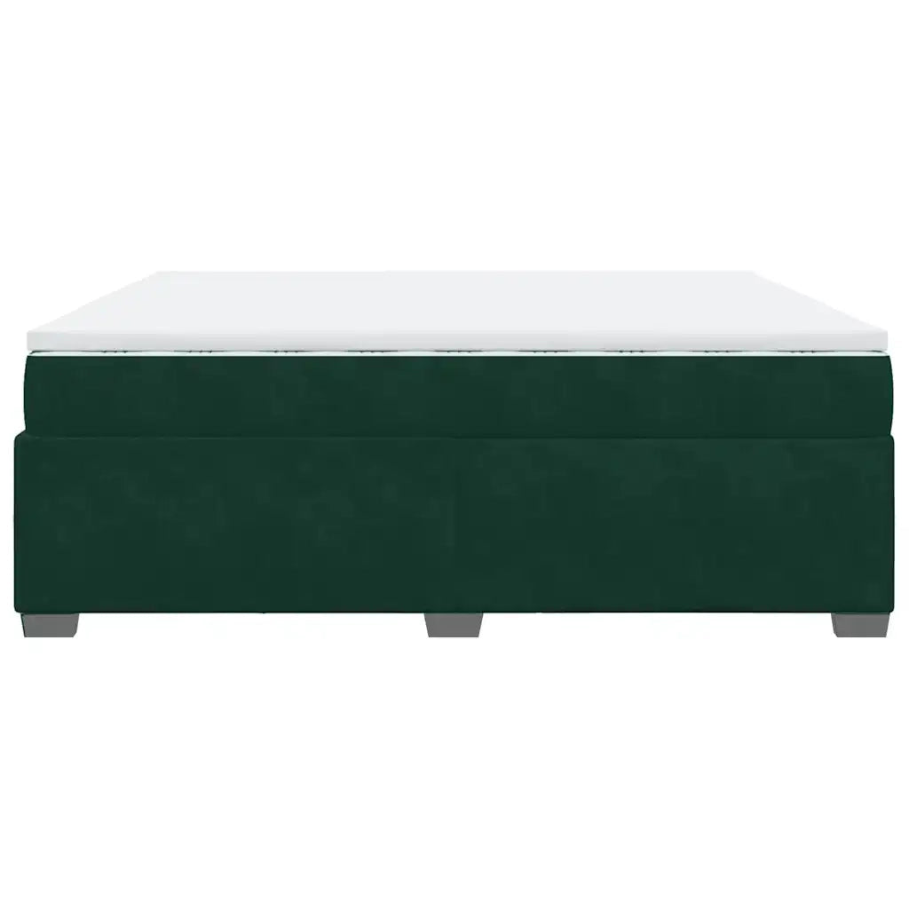 Giroletto a Molle con Materasso Verde Scuro 200x200 cm Velluto 3285308