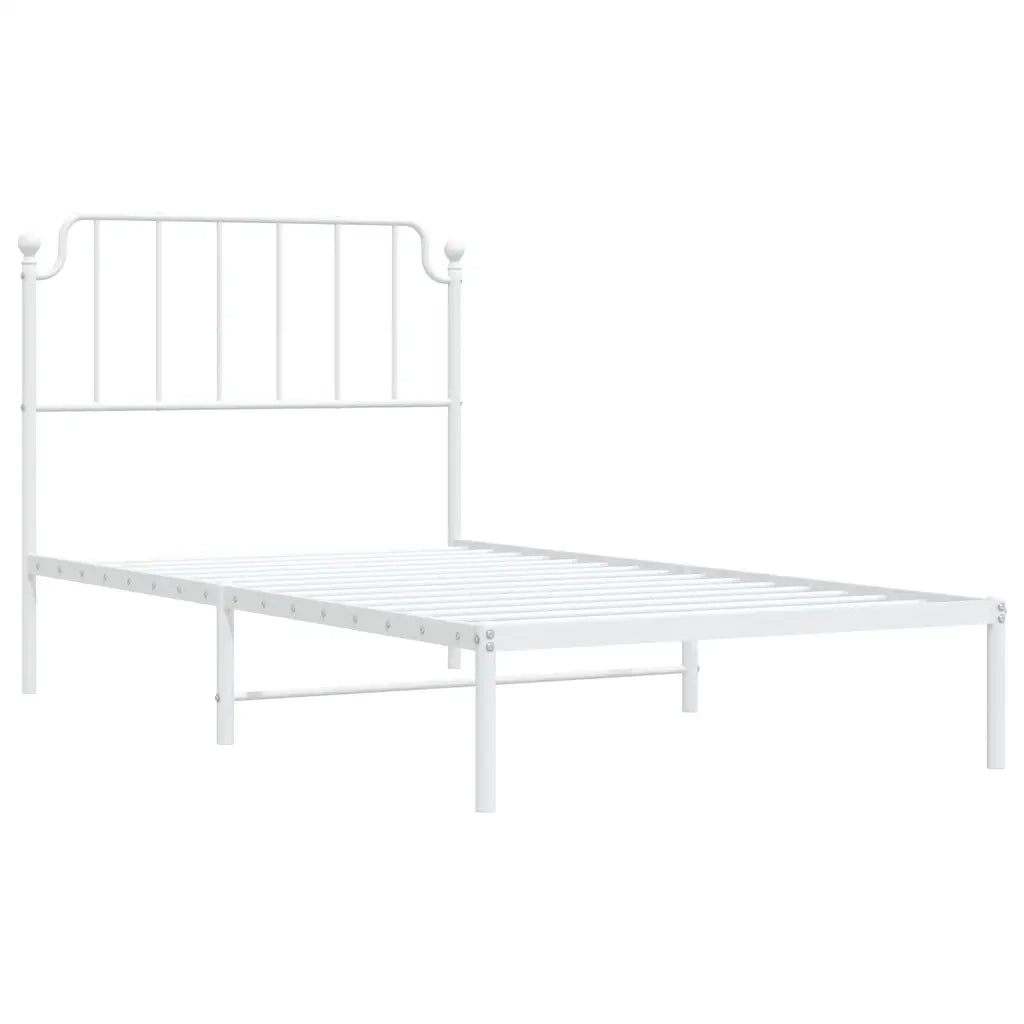 Giroletto con Testiera Metallo Bianco 100x190 cm 373930