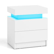 Comodino con illuminazione a LED 45 x 35 x 52 cm pratico contenitore atmosfera moderna e accogliente MDF bianco 20_0013936
