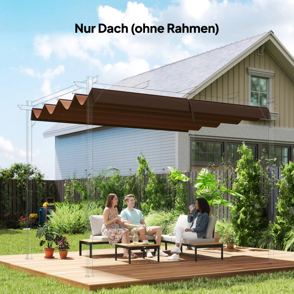 Copertura per Gazebo da Giardino ¨C zephmum ¨C Marrone 285x200 cm
