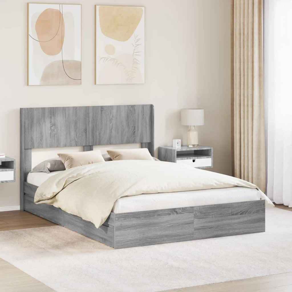 Struttura del letto con stoccaggio e testata Grigio Sonoma 3414376