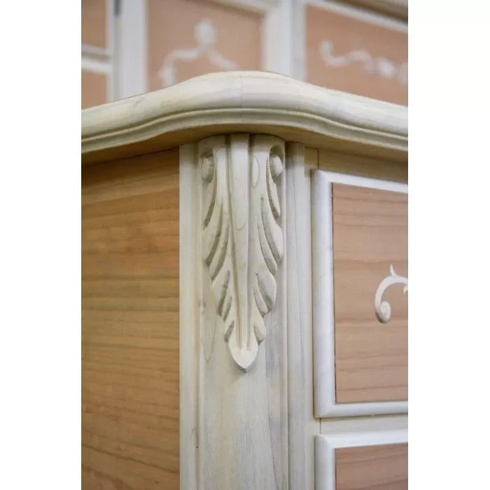 Credenza classica 2 porte 2 cassetti legno grezzo  l.111 p.44 h.91 - Mobili 2G