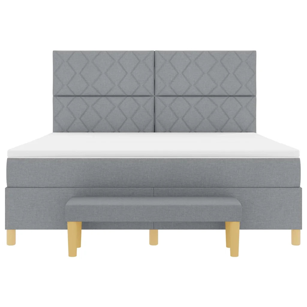 Letto a molle con testiera Grigio chiaro 200 x 180 cm Tessuto 3344394