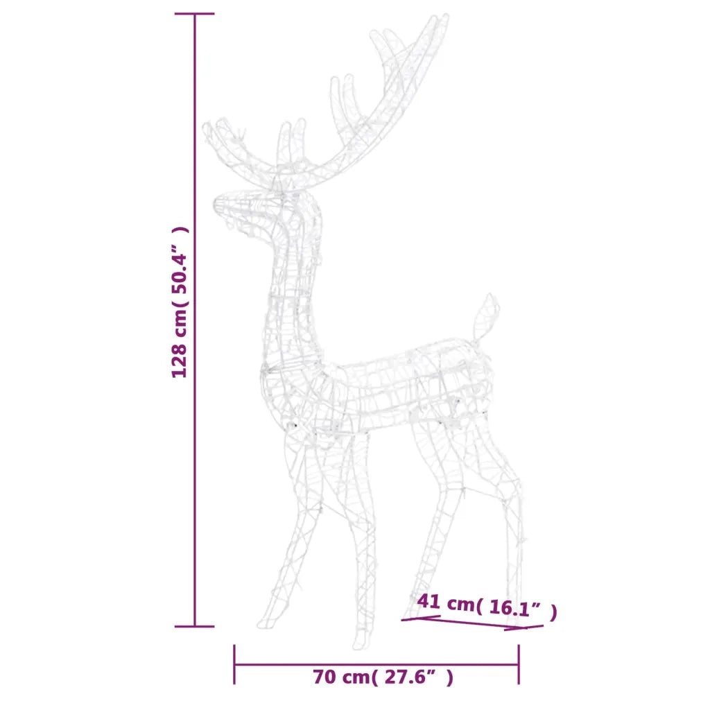 Decorazione Natalizia in Acrilico Renna 140 LED 120 cm Blu 329783