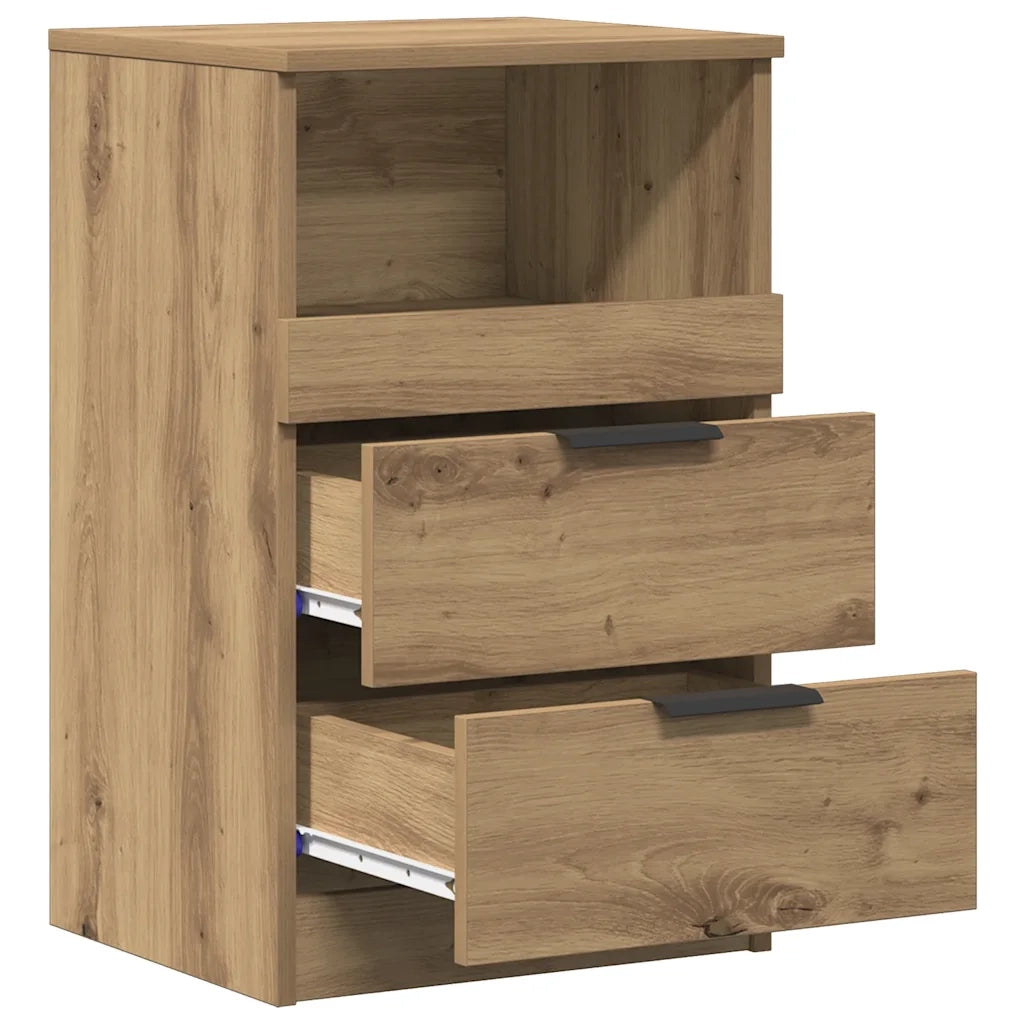 Comodino | Armadio da Notte | Mobiletto da notte Rovere Artigianale 40x36x65 cm in Legno Multistrato