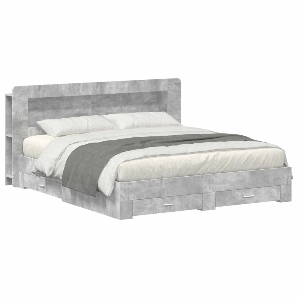 Telaio del letto con storage Grigio Cemento 200 x 200 cm