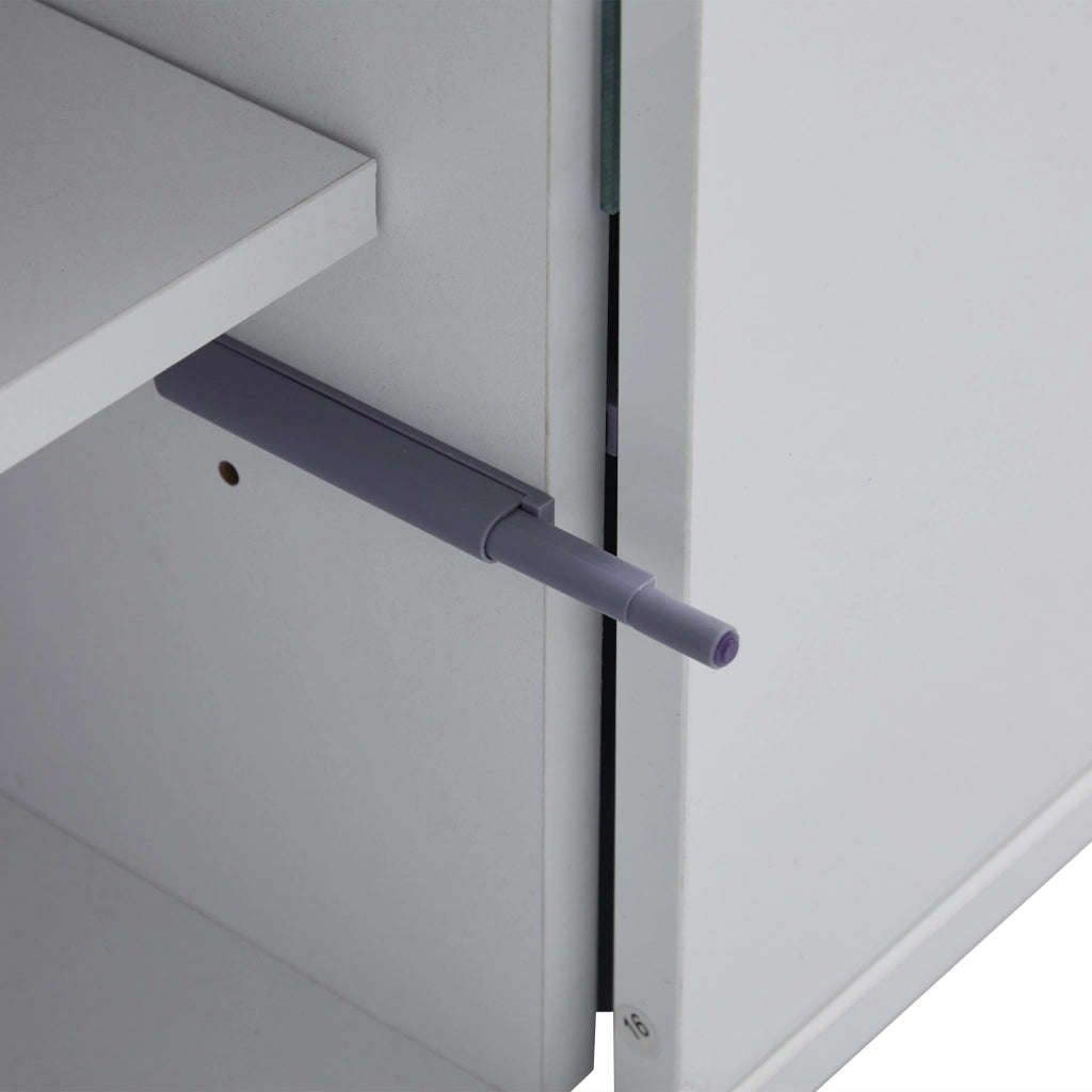 Mobile porta TV curvo con LED, ante a pressione, MDF e vetro temperato, bianco 175 × 38 × 51 cm