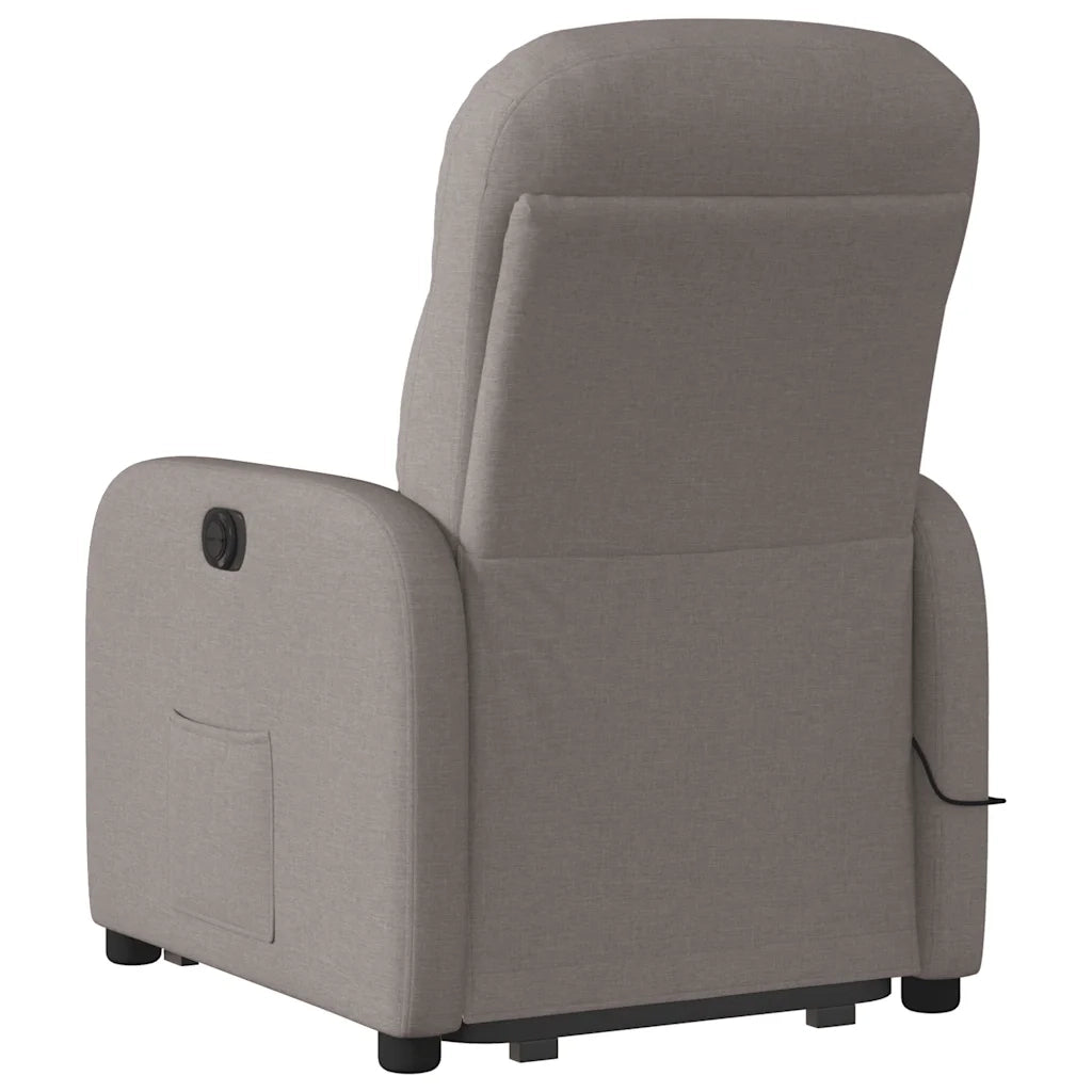 Poltrona Alzapersona Massaggiante Elettrica Tortora in Tessuto 3303009