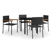 Set da Pranzo da Giardino 5 pz | Set Salotto da Giardino Nero