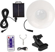 Paralume per Patio con Illuminazione - Colore Bianco - Comando a Distanza - Lampada Solare LED con Batteria Integrata.