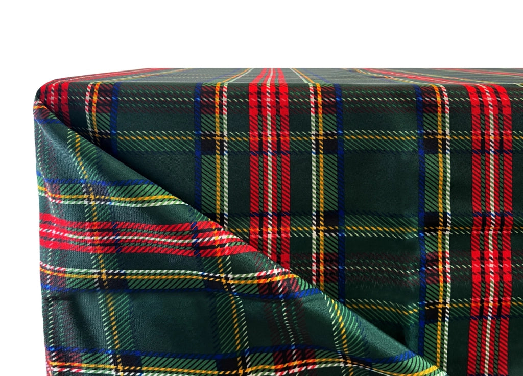 Tovaglia Cucina Soggiorno Antimacchia Idrorepellente Fantasie Tartan Splash - Rotonda 160cm - Verde