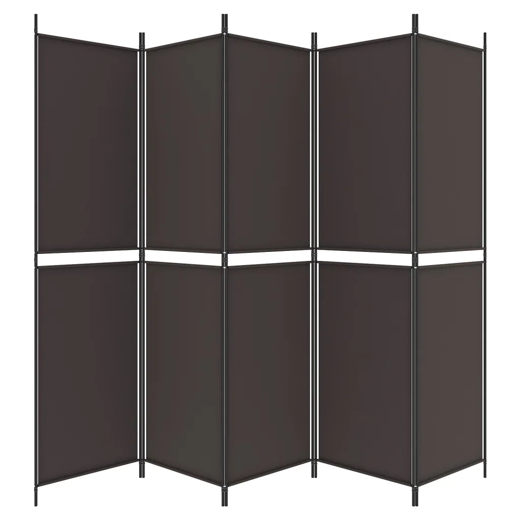 Divisorio a 5 Pannelli Marrone 250x200 cm in Tessuto cod mxl 60176