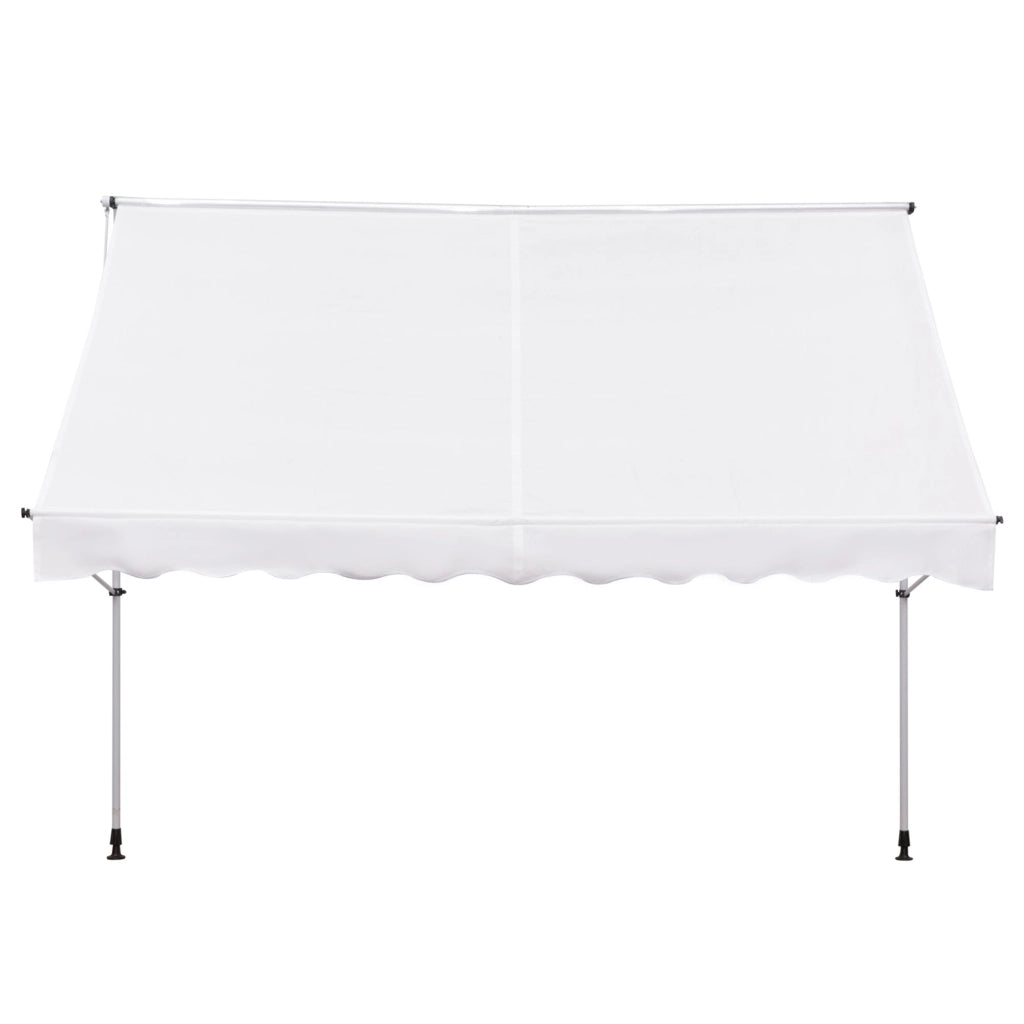 Toldo Retrattile Manuale per Terrazza con Manovella ¨C Zephmum ¨C 300x150 cm, Bianco
