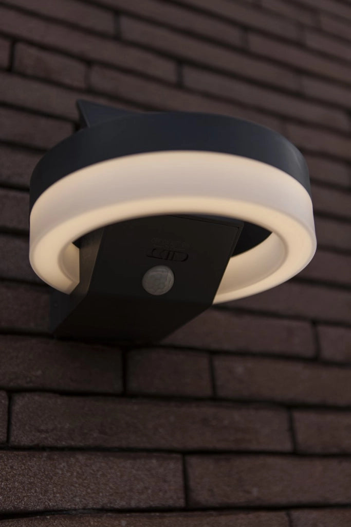 Applique da esterno LED solare tonda antracite RUNDA Lutec