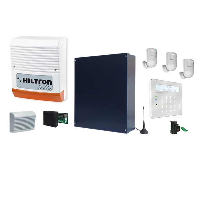 Kit con Centrale POWER8 +DXTOUCHB +DXETH +3 rivelatori DG12 +DX200 +SA310 +SP31