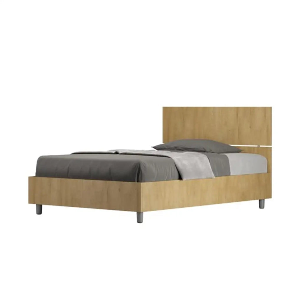 Letto una piazza e mezza contenitore 120x200 testata dritta quercia Demas