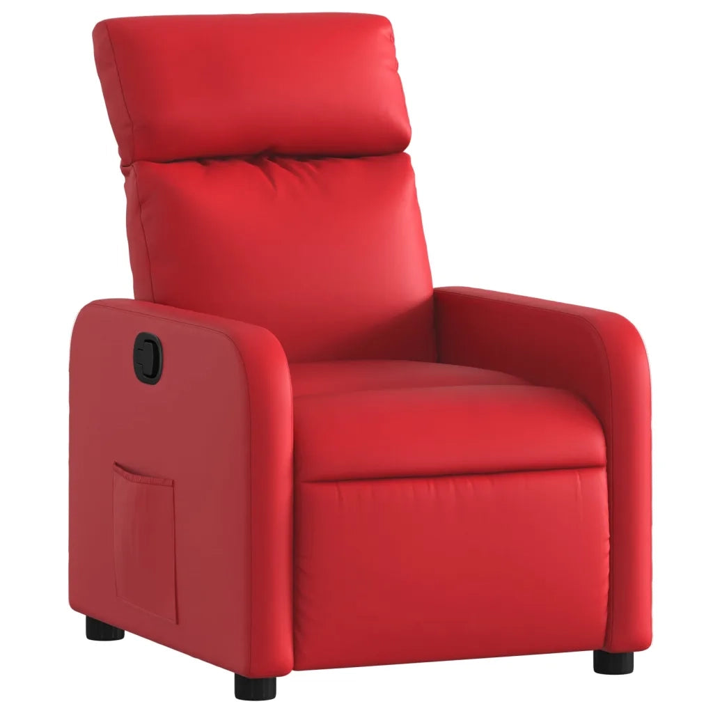 Divano Sedia-Poltrona Reclinabile Rossa in Similpelle 931589
