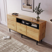 Credenza moderna 3 ante con ripiani regolabili, 160x35x76 cm