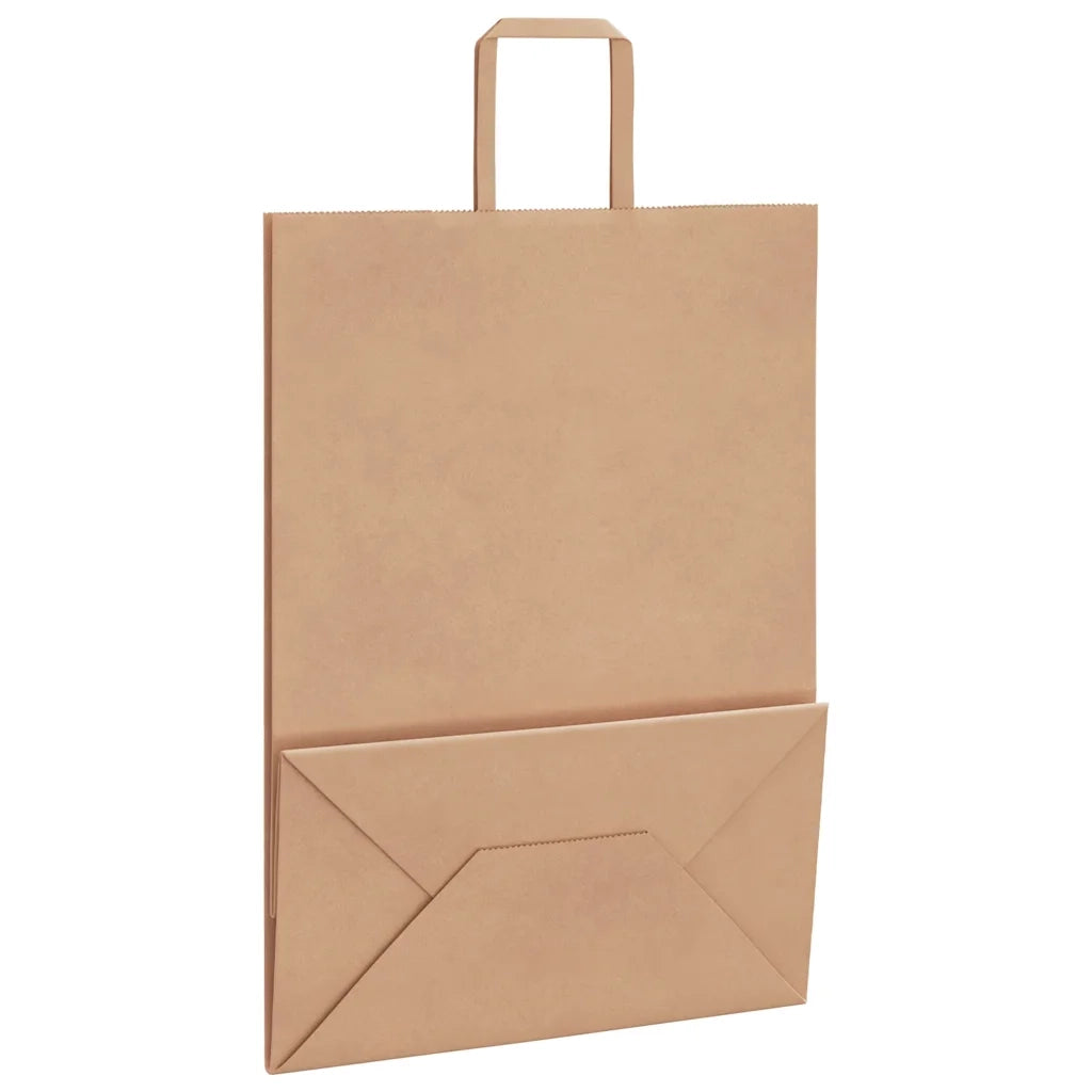 Sacchetti di Carta 250 pz con Manici Marrone 32x17x44 cm 4101818
