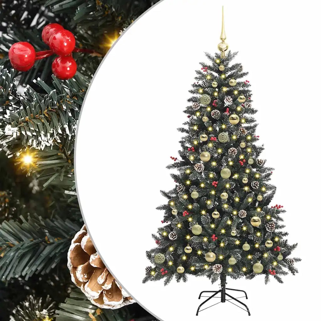Albero di Natale artificiale con 150 LED Verde 150 cm 3395872