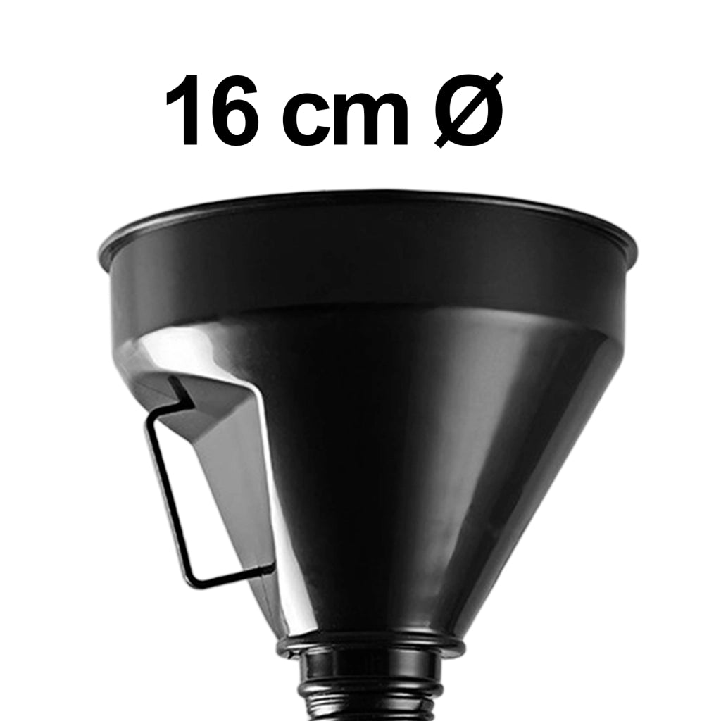 Imbuto Carburante 18 cm con Beccuccio Curvo in Plastica Resistente Nero Avizar