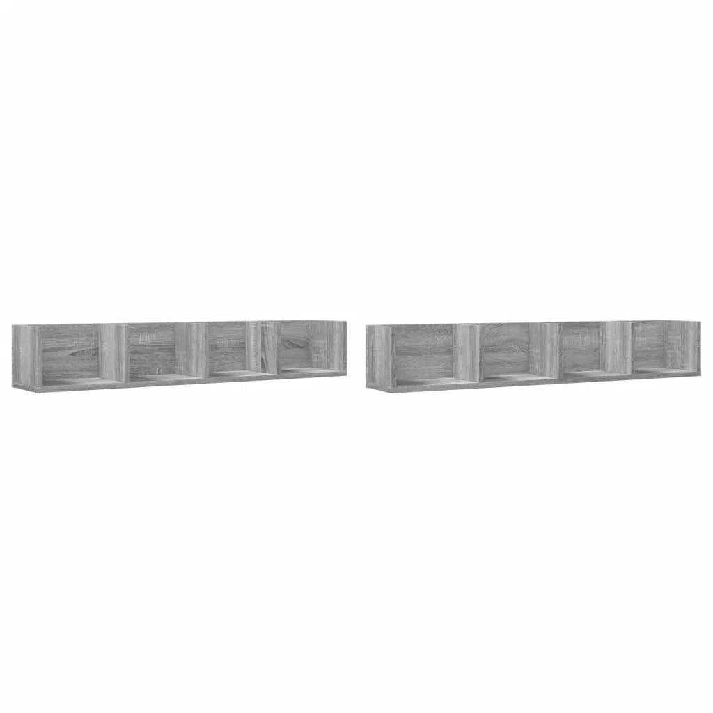 Armadietto a Muro | Mobili Parete 2 pz Grigio Sonoma 99x18x16,5cm Legno Multistrato