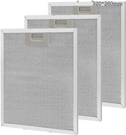 Set di 3 pezzi filtro metallico anti-grasso 320x260mm - alluminio - anti-grasso - lavabile, setola, accessorio per aspirapolvere