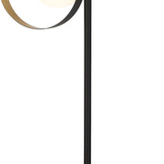 Piantana Contemporaneo Orbitale Acciaio Nero Vetro Oro 1 Luce G9