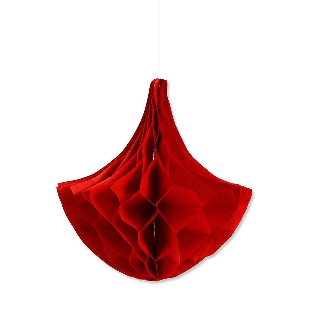 Trade Shop - Set 3 Festoni Goccia Decorativi Rossi Carta Velina Decorazioni Addobbi Feste -