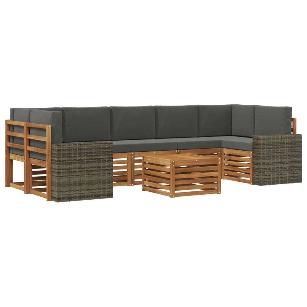 Set di divani da esterno 8 pz Naturale e Antracite 3384158