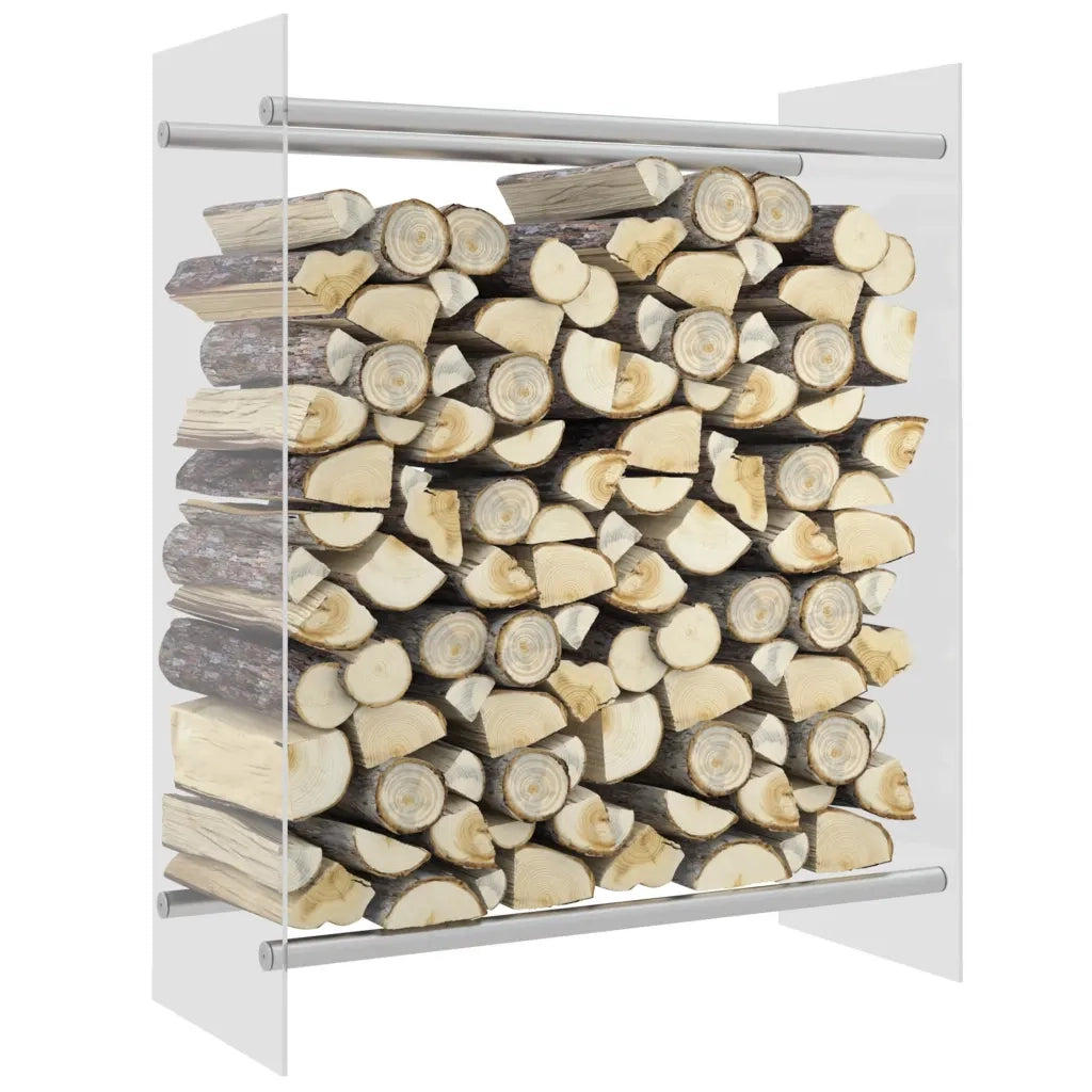 Porta Legna Trasparente 80x35x100 cm in Vetro Temperato CFW7320118