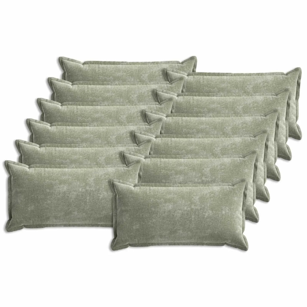 Federa 12 pcs HOUTEN Verde 40 x 80 cm Tessuto Chenille 918237