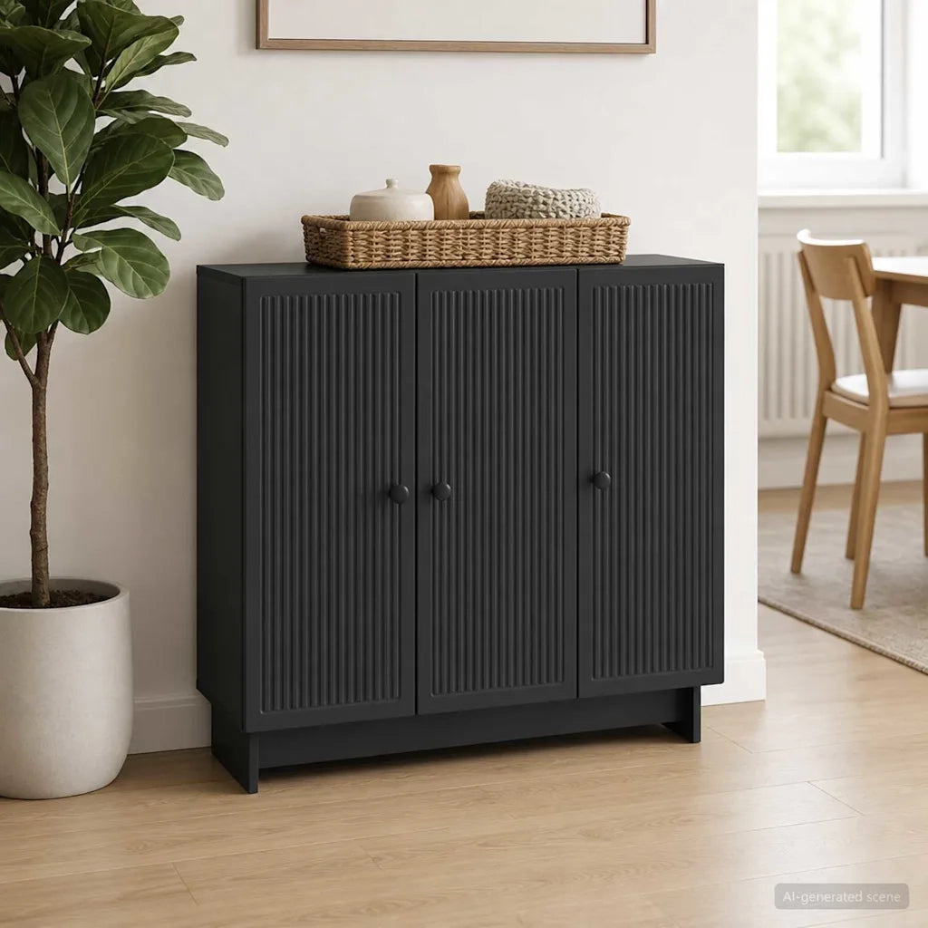 Credenza Nero 89 x 34,5 x 80 cm Legno ingegnerizzato 893956