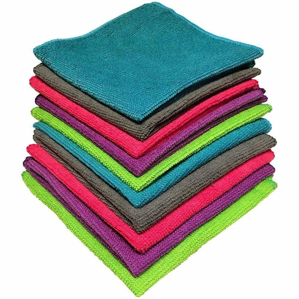 Trade Shop - 24 Panni Microfibra 30x30cm Panno Pulizia Multiuso Lavaggio Auto Asciugamano -