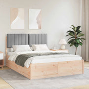 Letto con Testiera Rivestita Grigio chiaro 140 x 190 cm 3398234