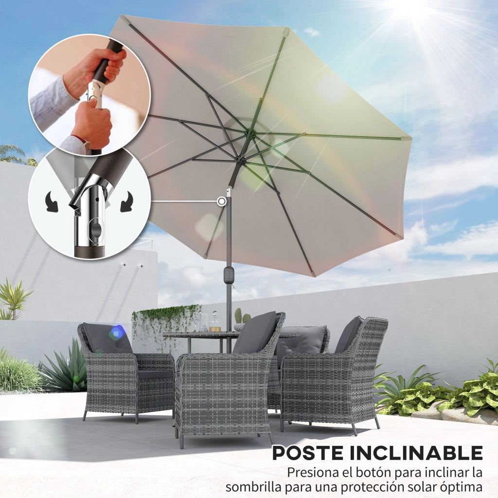 Ombrellone da Giardino ¨C zephmum ¨C Grigio Chiaro ?295x250 cm
