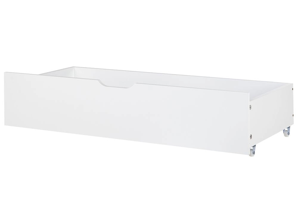 Set di 2 cassetti per letto in legno bianco MDF con ruote
