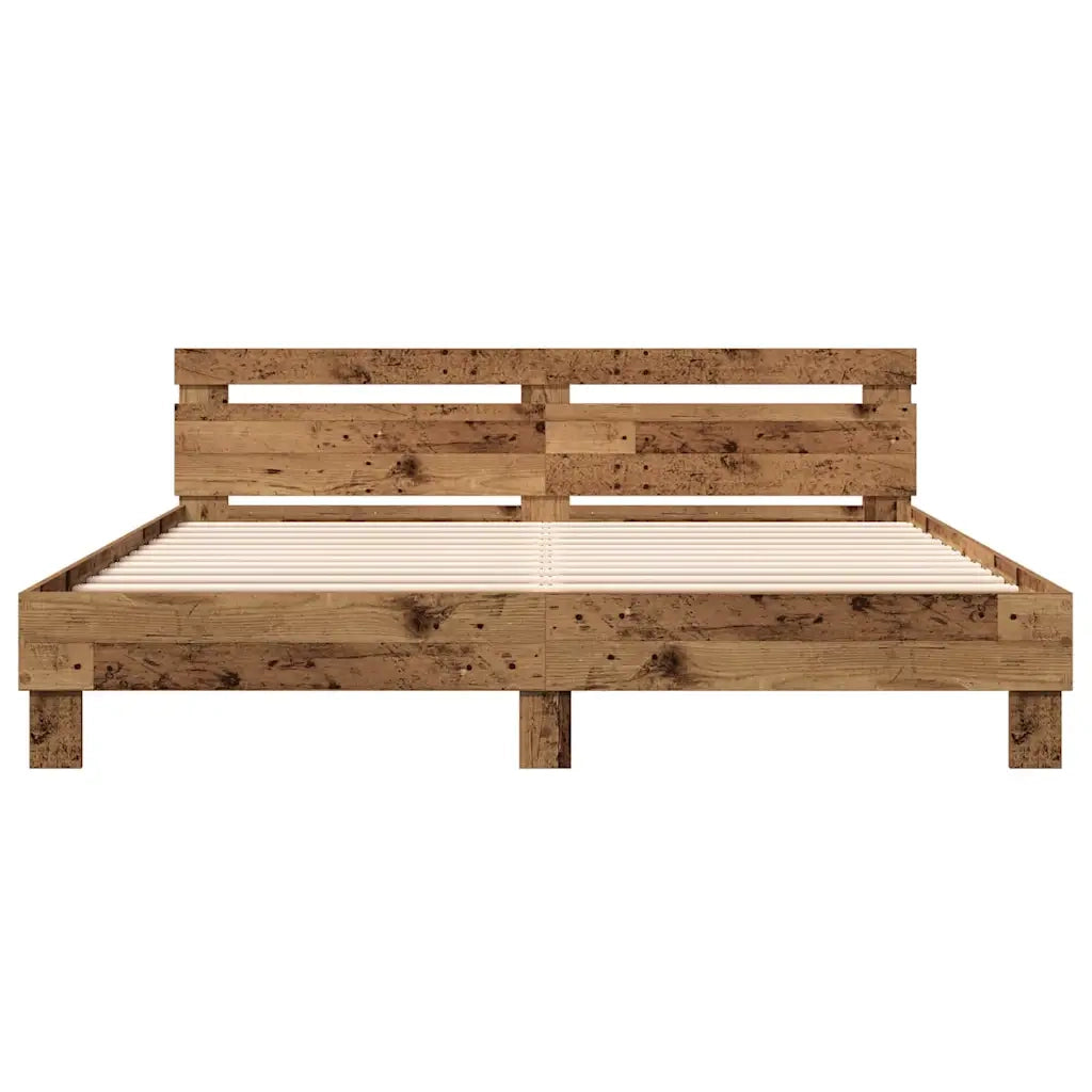 vidaXL Struttura del letto con testiera Legno vecchio 180 x 200 cm