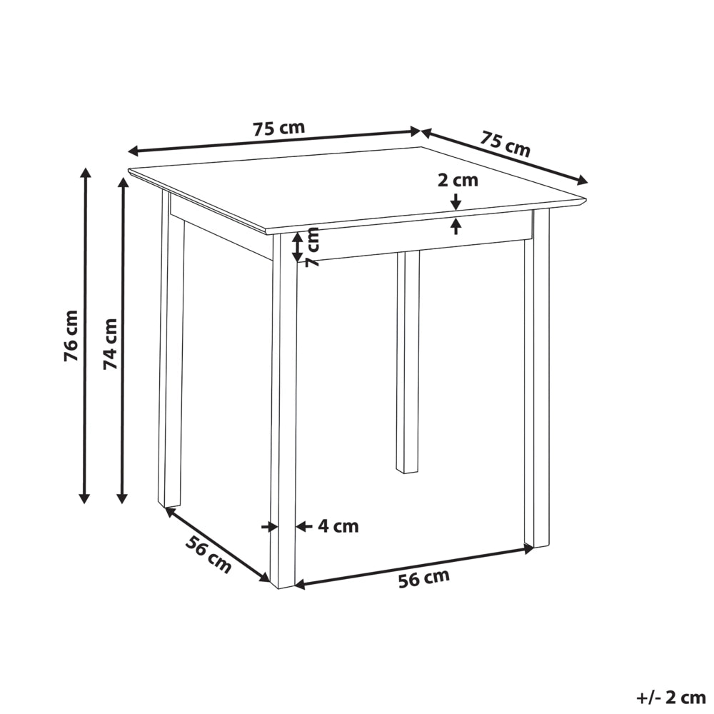 Tavolo da pranzo in legno di pino nero 75x75 cm, design minimalista scandinavo, tavolo da cucina