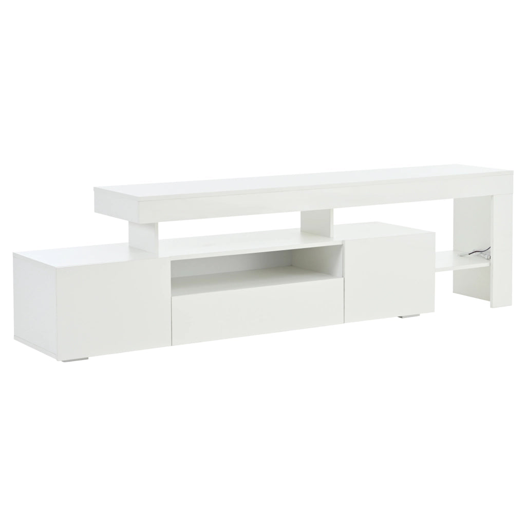 Mobile TV con LED ¨C MINIMAL ¨C Bianco Lucido, 192x37x53 cm