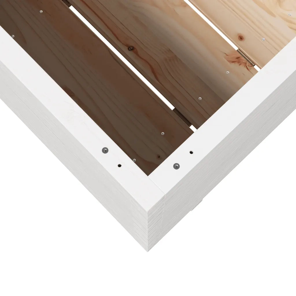 Fioriera da Giardino Bianca 90x60x72 cm Legno Massello di Pino 3282645