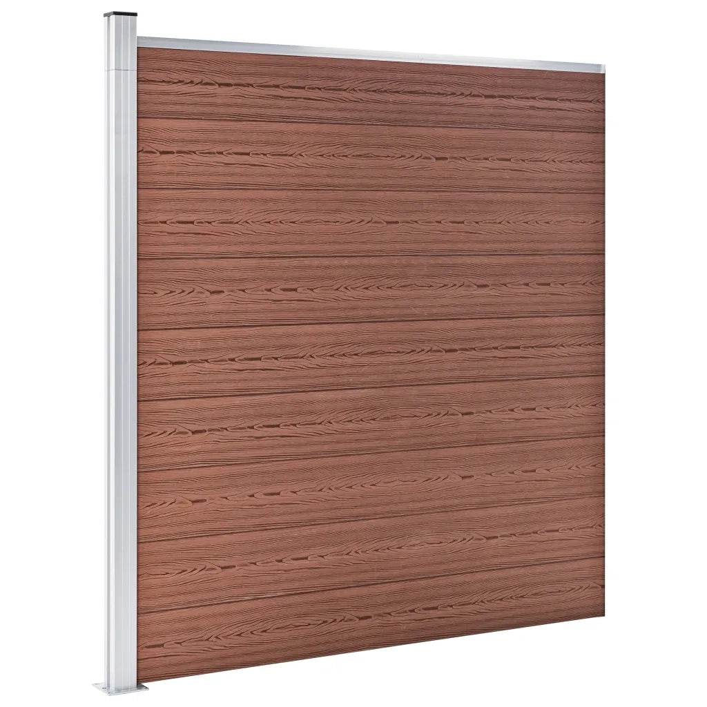Pannelli Recinzione 8 Quadrati 1 Inclinato 1484x186cm Marrone