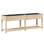 Fioriera da giardino moderna con ripiano 203 x 53 x 76,5 cm per esterni stile minimalista legno beige 02_0058841
