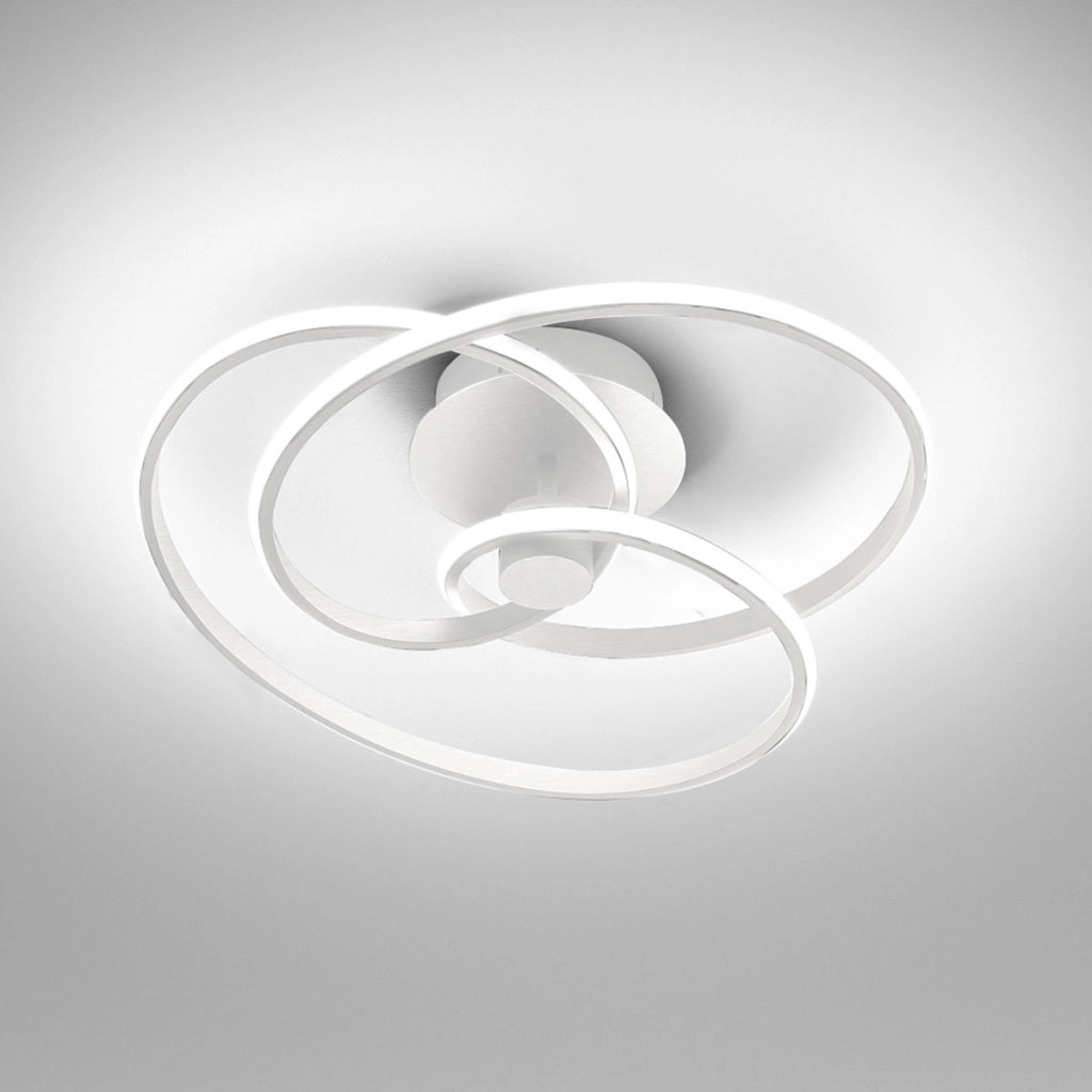 Diva - Plafoniera led design moderno 40W dimmerabile - Alluminio bianco satinato, luce calda 3000K, 2500lm, diffusore in silicone