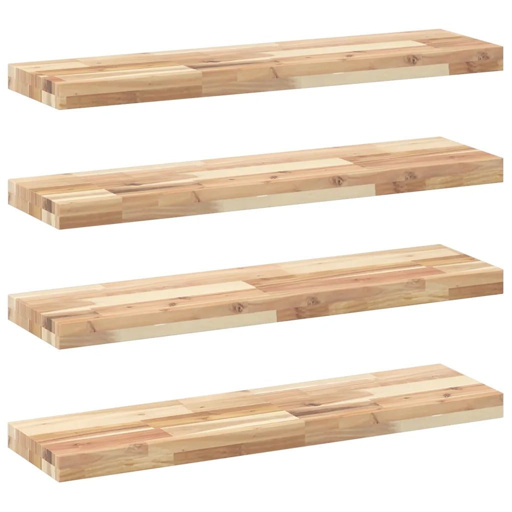 Mensole da Parete 4 pz 100x20x4 cm Legno Acacia Non Trattato 3279430
