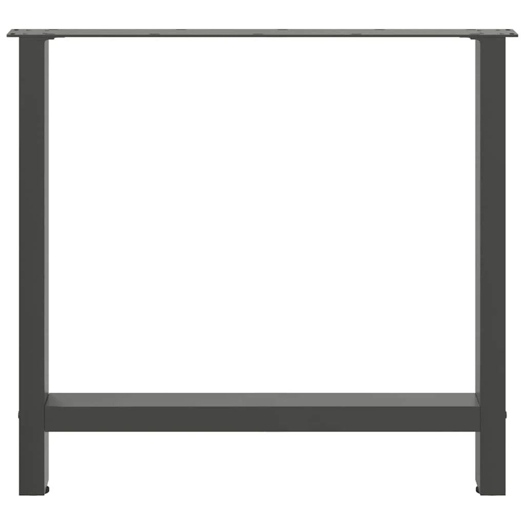 Set di 2 gambe quadrate per tavolo da pranzo 70 x 72 cm con piedini regolabili stile moderno acciaio antracite 02_0057550