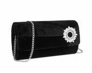 Borsa Clutch Daman Velvet, elegante borsa da sera con pietre stellate, borsa per matrimoni, borsa da sposa con catena per matrimoni, feste e banchetti